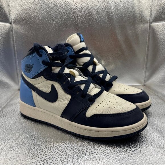 Size 5Y Nike Air Jordan Retro High OG Obsidian Kids UNC Toe